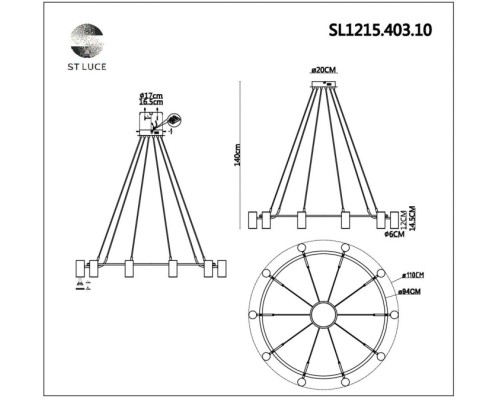 Подвесной светильник Talia SL1215.403.10 ST Luce
