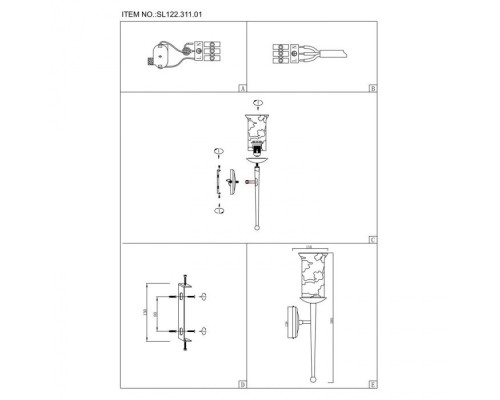 Бра Ancora SL122.311.01 ST Luce