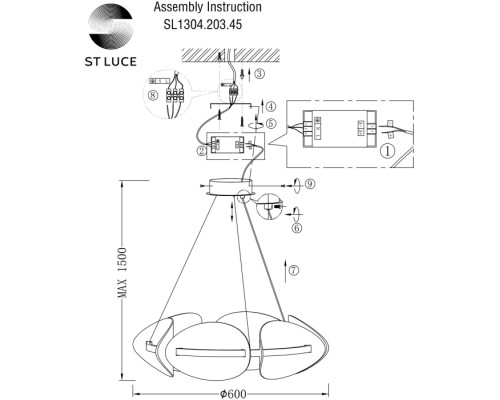 Подвесная люстра Etoile SL1304.203.45 ST Luce