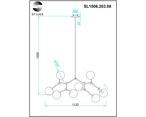 Потолочная люстра Chieti SL1506.203.08 ST Luce