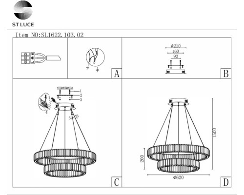 Подвесной светильник Tivoli SL1622.103.02 ST Luce
