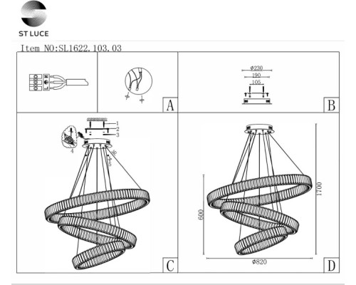 Подвесной светильник Tivoli SL1622.103.03 ST Luce