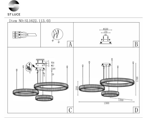 Подвесной светильник Tivoli SL1622.113.03 ST Luce