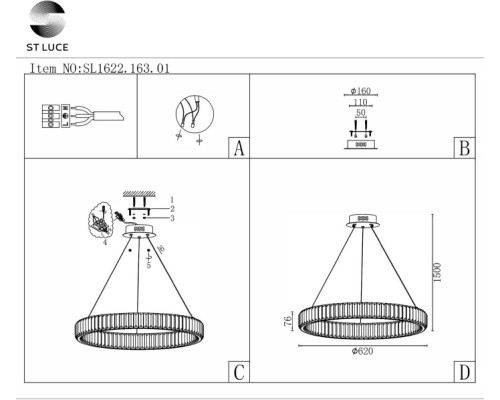 Подвесной светильник Tivoli SL1622.163.01 ST Luce