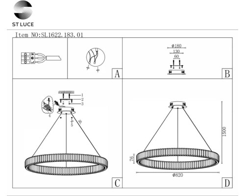Подвесной светильник Tivoli SL1622.183.01 ST Luce