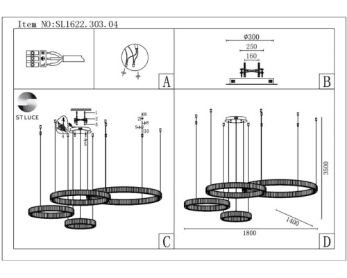 Подвесной светильник Tivoli SL1622.303.04 ST Luce