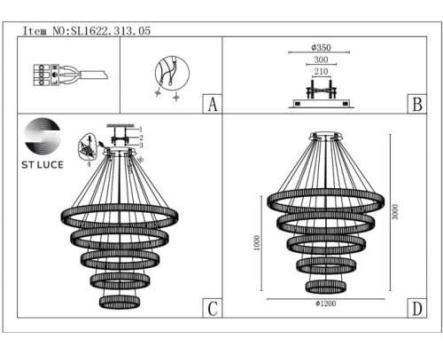 Подвесная люстра Tivoli SL1622.313.05 ST Luce