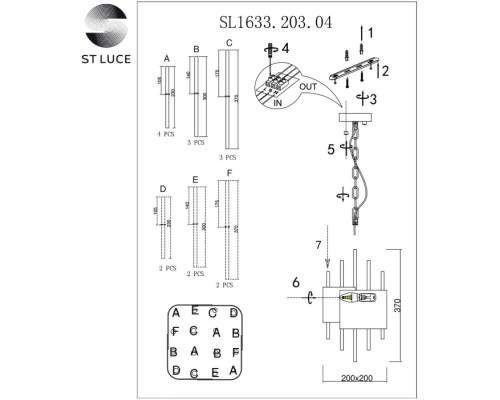 Потолочная люстра Olvera SL1633.203.04 ST Luce