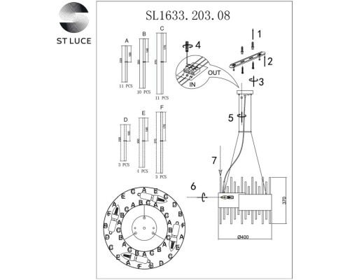 Подвесная люстра Olvera SL1633.203.08 ST Luce