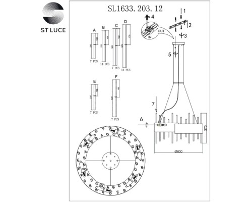 Подвесная люстра Olvera SL1633.203.12 ST Luce