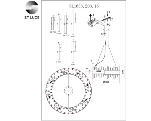Подвесная люстра Olvera SL1633.203.16 ST Luce