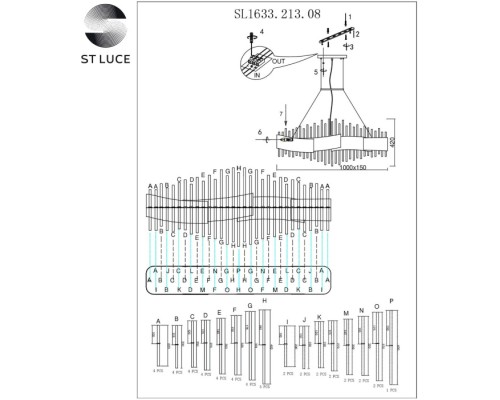 Потолочная люстра Olvera SL1633.213.08 ST Luce