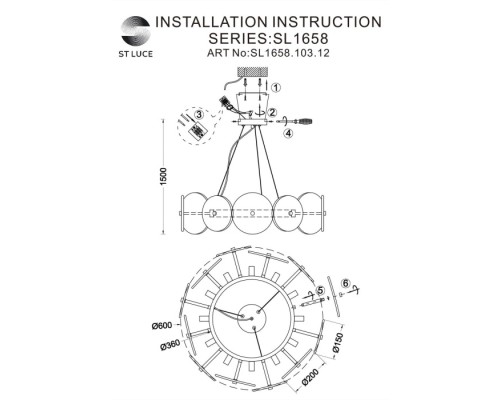 Подвесная люстра Elsa SL1658.103.12 ST Luce