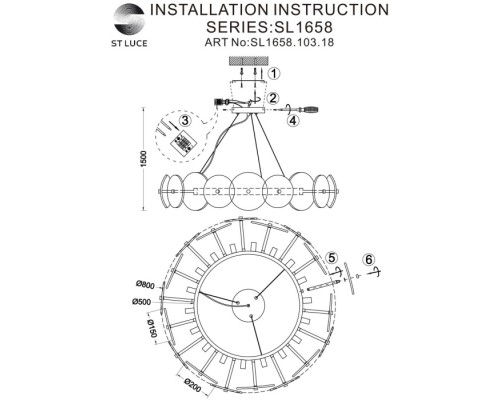 Подвесная люстра Elsa SL1658.103.18 ST Luce