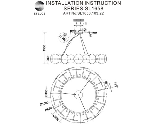 Подвесная люстра Elsa SL1658.103.22 ST Luce