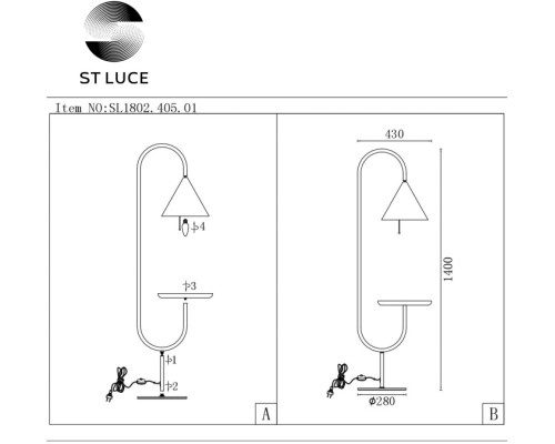 Торшер Amiro SL1802.405.01 ST Luce