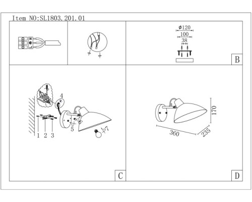 Бра Jarro SL1803.201.01 ST Luce