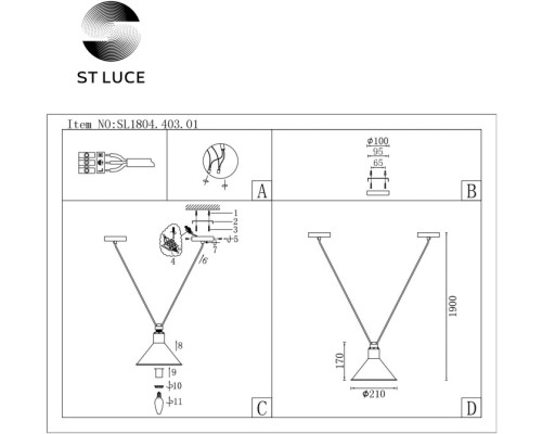 Подвесной светильник Svevo SL1804.403.01 ST Luce