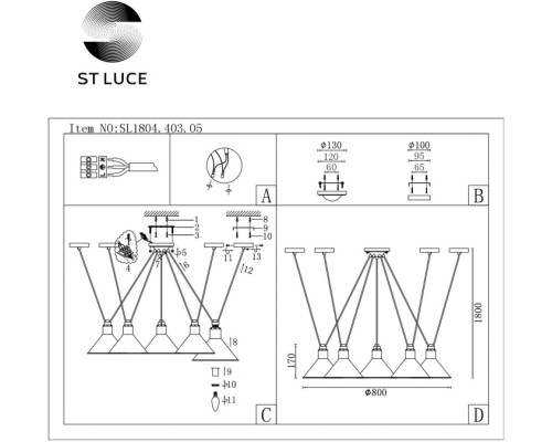 Подвесной светильник Svevo SL1804.403.05 ST Luce