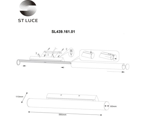 Настенный светильник Bacheta SL439.161.01 ST Luce