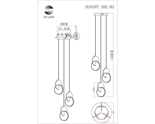 Подвесной светильник Eclisse SL6107.103.03 ST Luce
