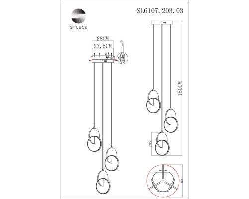 Подвесной светильник Eclisse SL6107.203.03 ST Luce