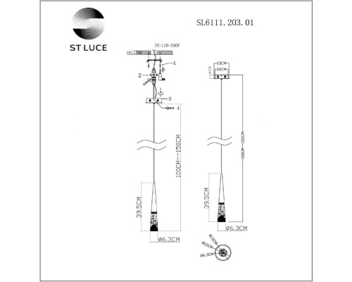 Подвесной светильник Sollen SL6111.203.01 ST Luce