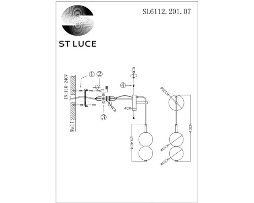 Бра Ode SL6112.201.07 ST Luce