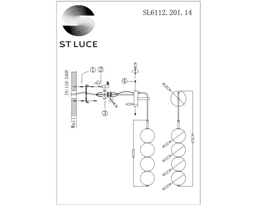 Бра Ode SL6112.201.14 ST Luce