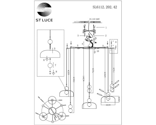 Подвесной светильник Ode SL6112.202.42 ST Luce