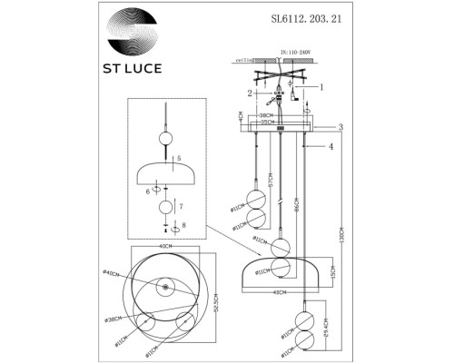 Подвесной светильник Ode SL6112.203.21 ST Luce