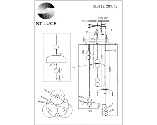 Подвесной светильник Ode SL6112.203.42 ST Luce