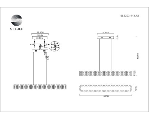 Подвесной светильник Estense SL6203.413.42 ST Luce