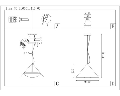 Подвесной светильник Tresor SL6501.413.01 ST Luce