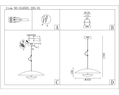 Подвесной светильник Armonico SL6502.203.01 ST Luce