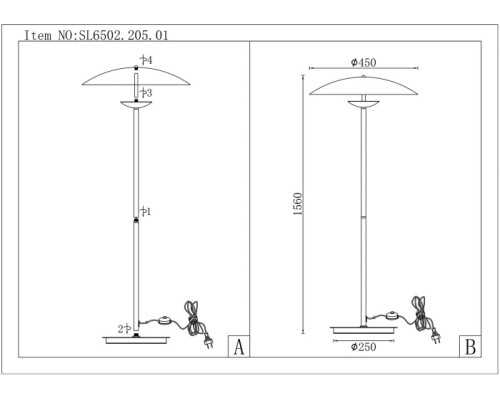 Торшер Armonico SL6502.205.01 ST Luce