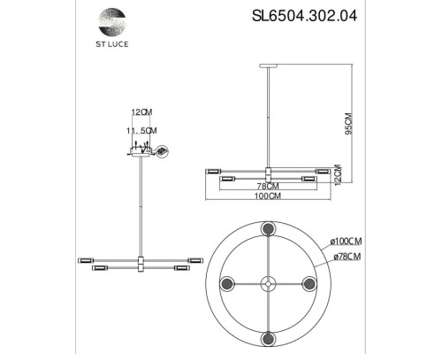 Потолочная люстра Vico SL6504.302.04 ST Luce