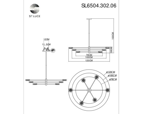 Потолочная люстра Vico SL6504.302.06 ST Luce