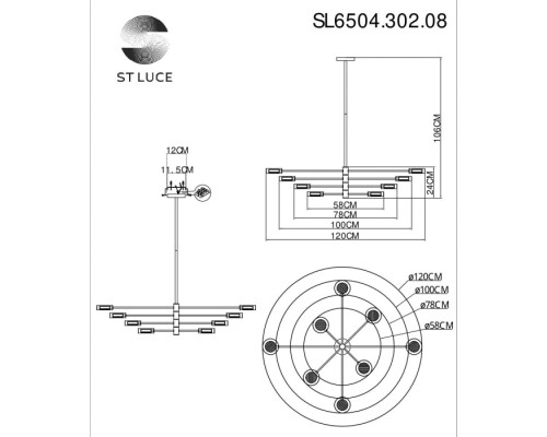 Потолочная люстра Vico SL6504.302.08 ST Luce