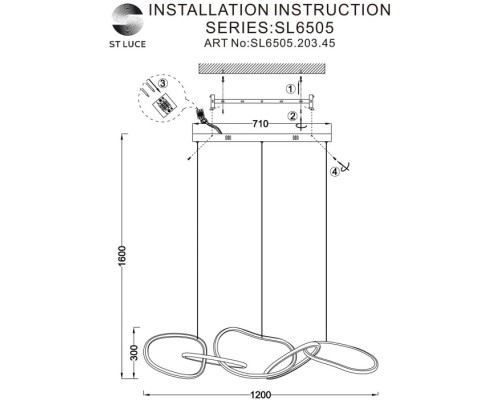 Подвесной светильник Abra SL6505.203.45 ST Luce