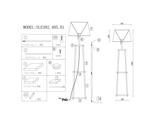 Торшер Menola SLE302.405.01 ST Luce