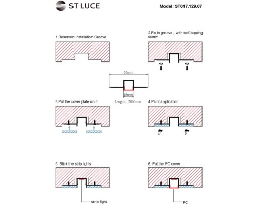 Профиль для светодиодной ленты Светодиодные ленты ST017.129.07 ST Luce