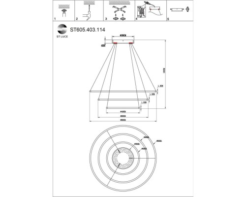 Подвесной светильник  ST605.403.114 ST Luce