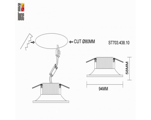 Точечный светильник St703 ST703.438.10 ST Luce