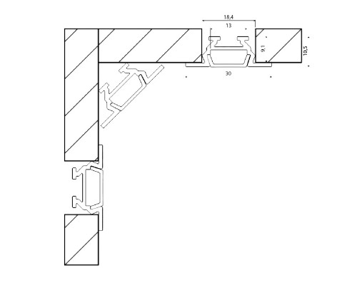 Профиль встраиваемый  RC-1030 SWG