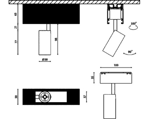 Трековый светильник SY SY-601201-BL-7-NW SWG