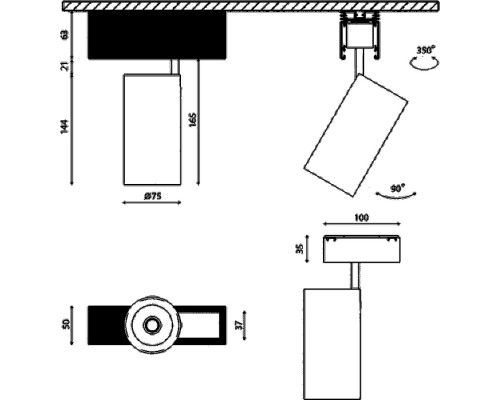 Трековый светильник SY SY-601202-BL-20-36-NW SWG