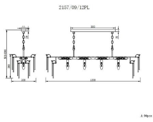 Подвесная люстра Glowice 2157/09/12PL Stilfort