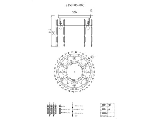 Потолочная люстра Legacy 2158/05/06C Stilfort