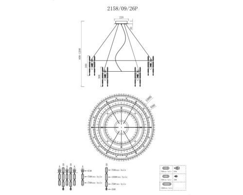 Подвесная люстра Legacy 2158/05/26P Stilfort